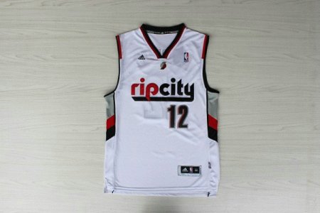 Maillot De Basket Portland Trail Blazers LaMarcus Aldridge 12 Tissus Sportif Fans Edition Tearing The City Back to The Ancient Blanc
